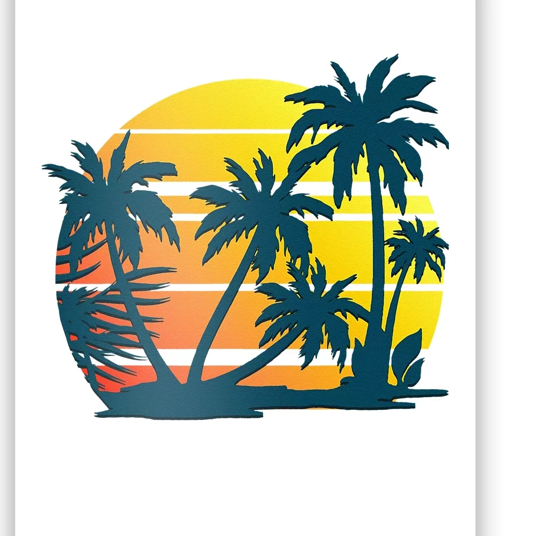 Coconut Palm Trees Summer Vacation Beach Tropical Summer Poster