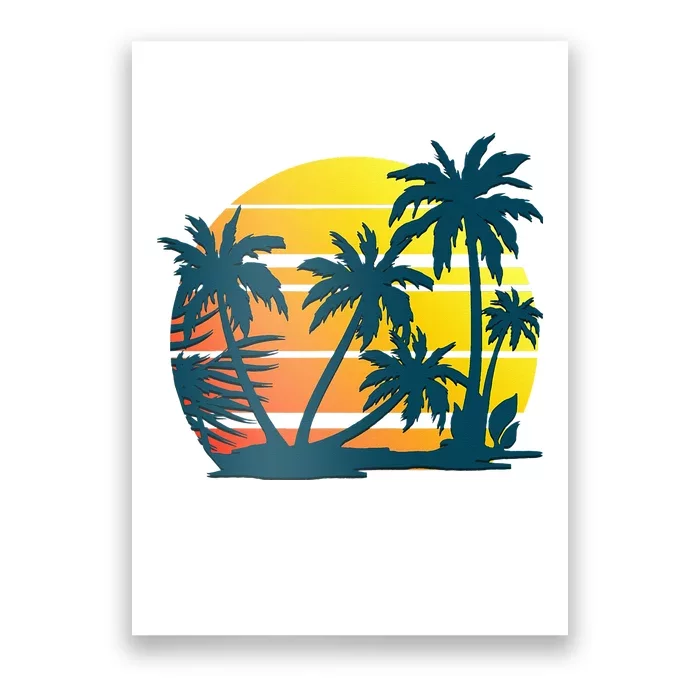 Coconut Palm Trees Summer Vacation Beach Tropical Summer Poster