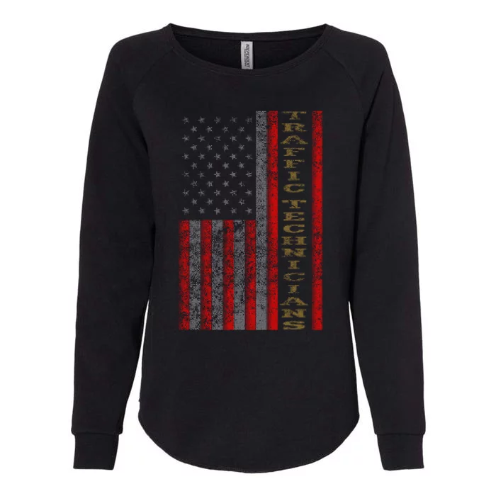 Cool Patriotic Traffic Technicians Usa Us Flag Gift Idea Cool Gift Womens California Wash Sweatshirt