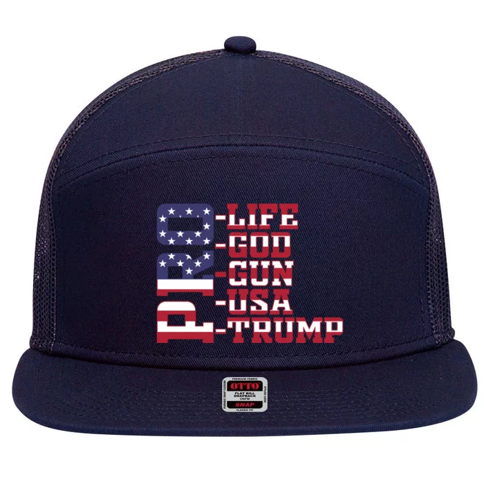 Cool Pro Trump God Guns Usa Life 7 Panel Mesh Trucker Snapback Hat