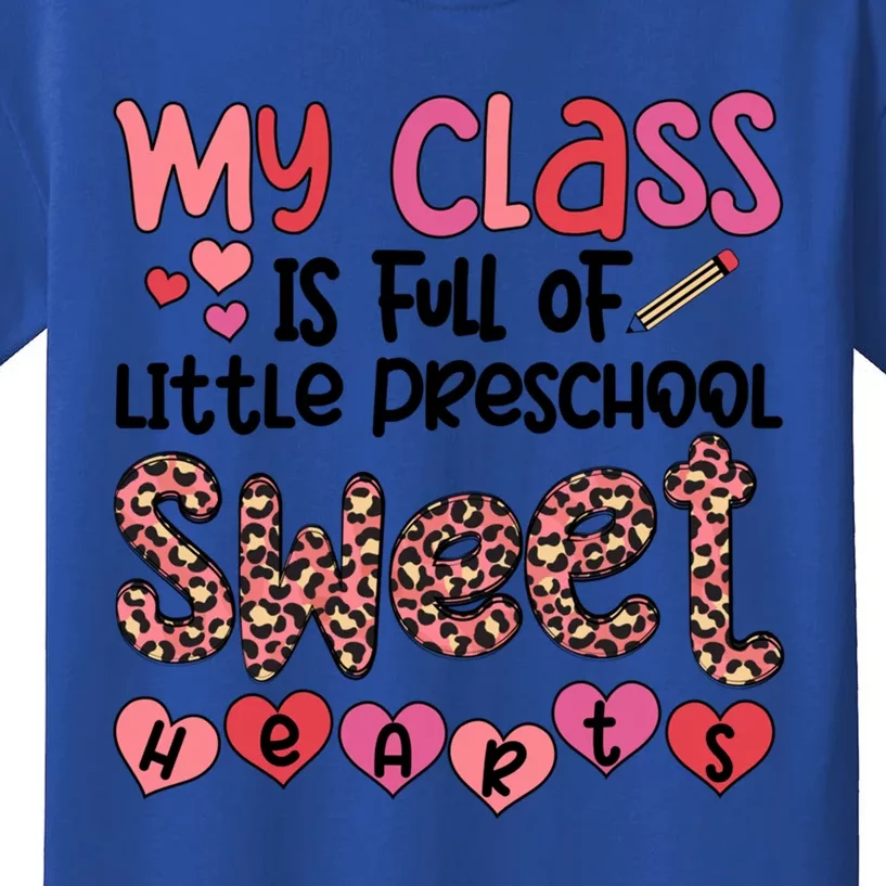 Cute Preschool Teacher Valentines Day Preschool Teaching Meaningful Gift Kids T-Shirt