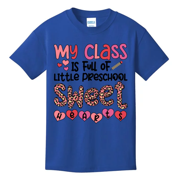 Cute Preschool Teacher Valentines Day Preschool Teaching Meaningful Gift Kids T-Shirt