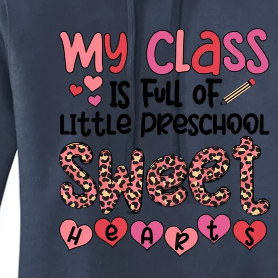 Cute Preschool Teacher Valentines Day Preschool Teaching Meaningful Gift Women's Pullover Hoodie