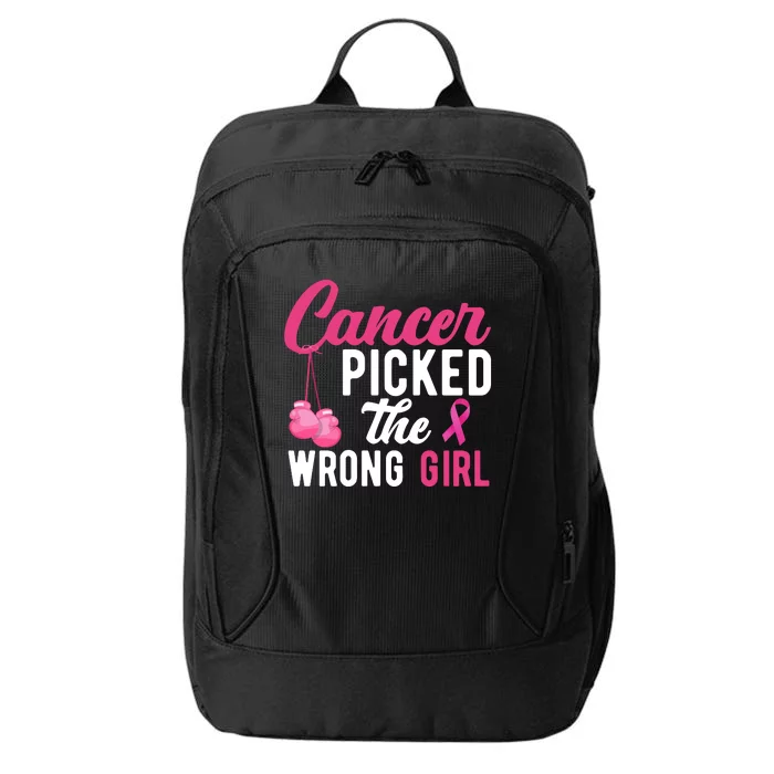 Cancer Picked The Wrong Girl Pink Ribbon City Backpack