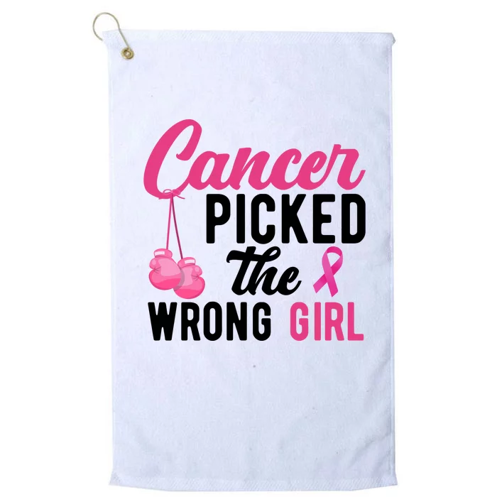 Cancer Picked The Wrong Girl Pink Ribbon Platinum Collection Golf Towel