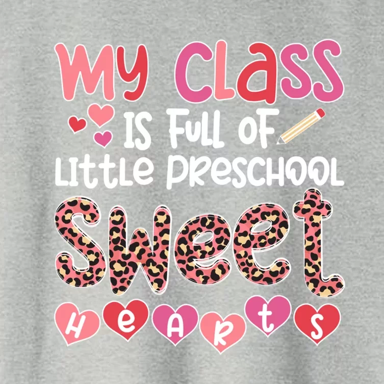 Cute Preschool Teacher Valentines Day Preschool Teaching Gift Women's Crop Top Tee