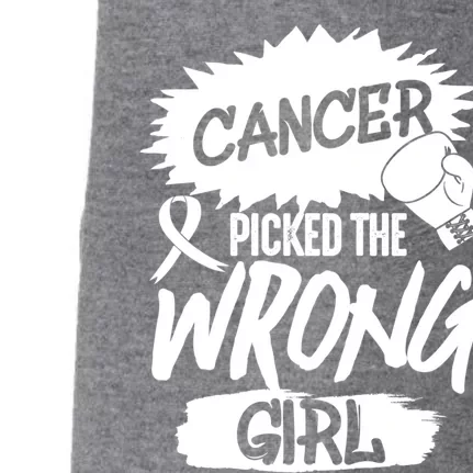 Cancer Picked The Wrong Cool Gift Doggie 3-End Fleece Hoodie