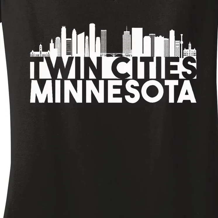 City Pride Twin Cities Minnesota Residents Tourist Souvenir Women's V-Neck T-Shirt