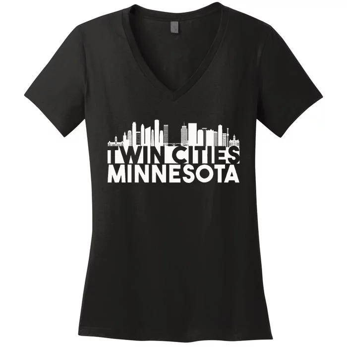 City Pride Twin Cities Minnesota Residents Tourist Souvenir Women's V-Neck T-Shirt