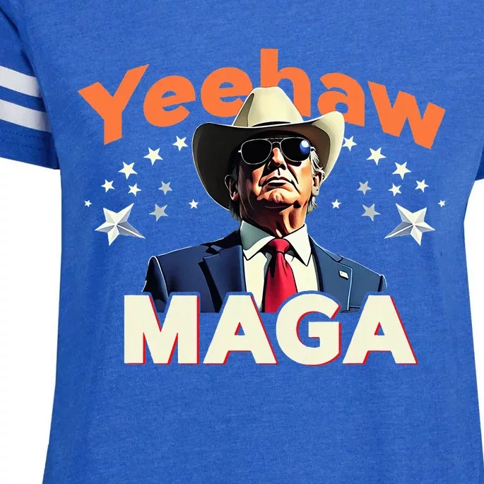 Cow President Trump 2024 Election Maga Enza Ladies Jersey Football T-Shirt