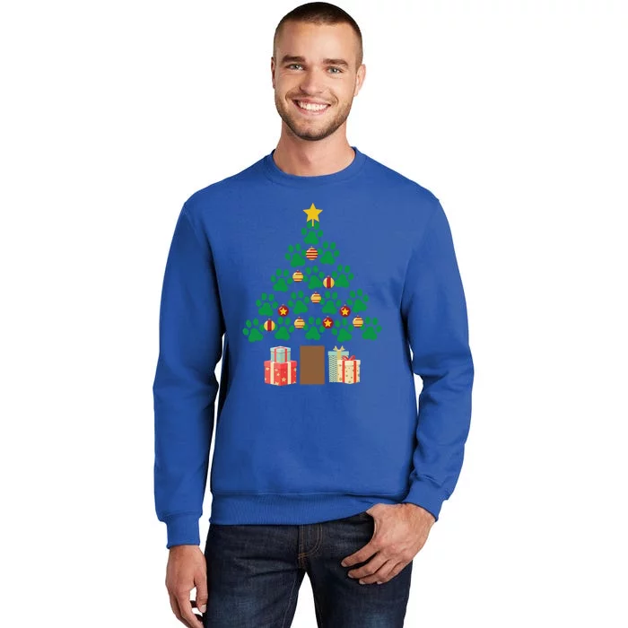 Christmas Paw Tree Funny Puppy Lover Dog Person Gift Sweatshirt