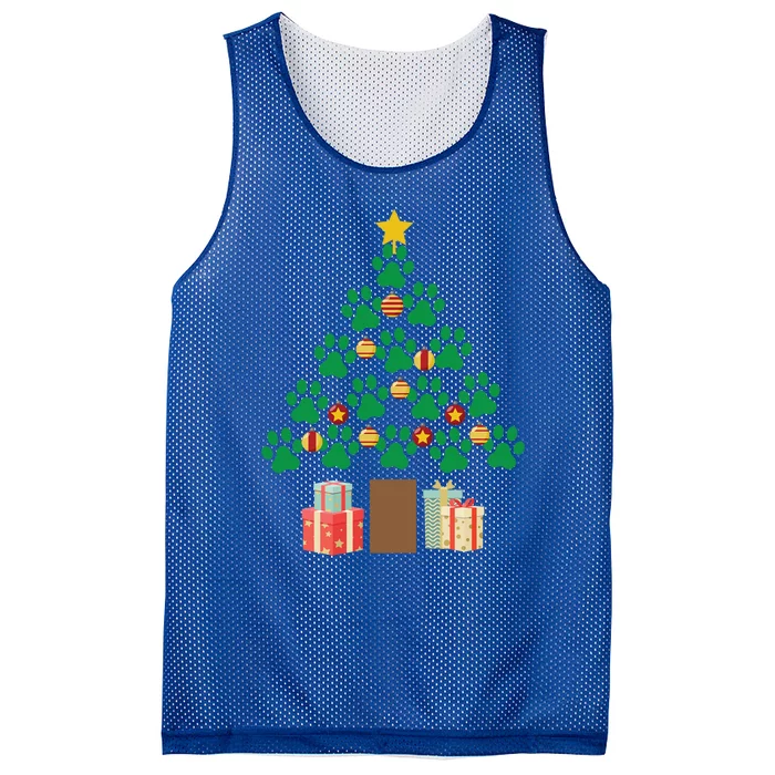 Christmas Paw Tree Funny Puppy Lover Dog Person Gift Mesh Reversible Basketball Jersey Tank