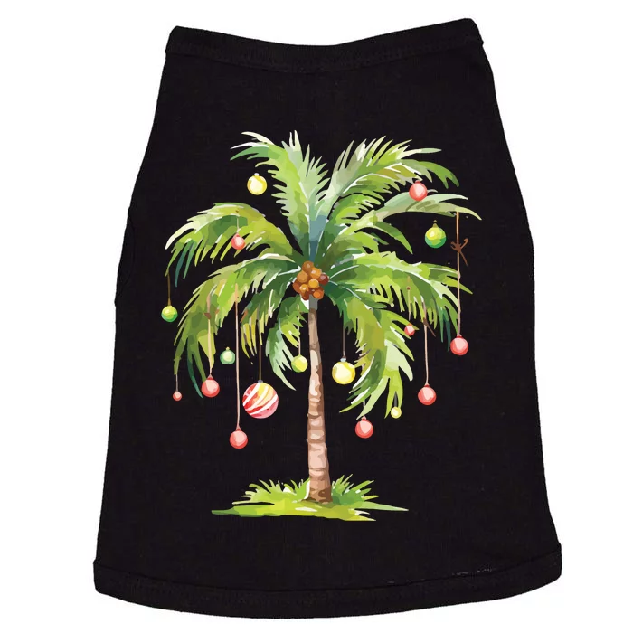 Christmas Palm Tree Tropical Christmas On The Beach Doggie Tank