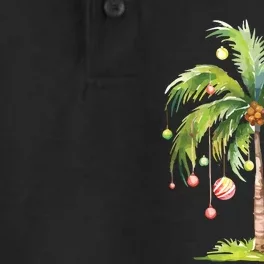 Christmas Palm Tree Tropical Christmas On The Beach Dry Zone Grid Performance Polo