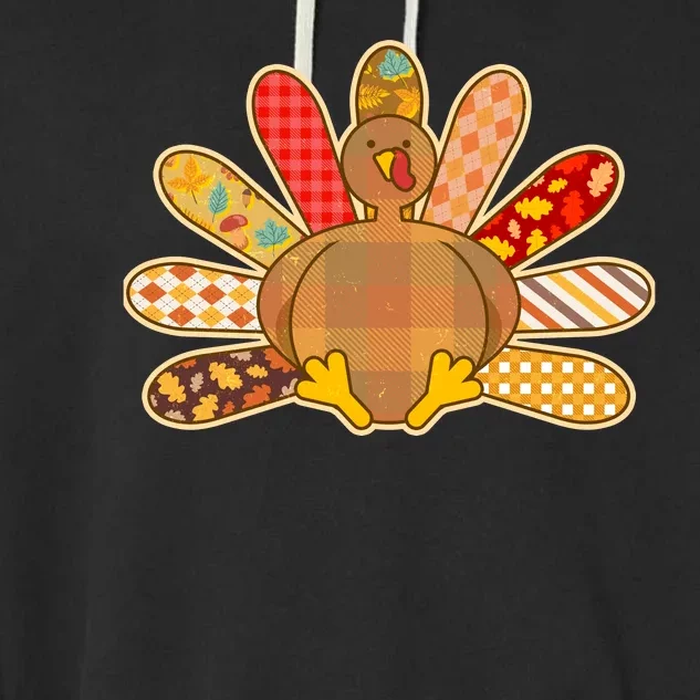 Cute Pattern Thanksgiving Turkey Garment-Dyed Fleece Hoodie