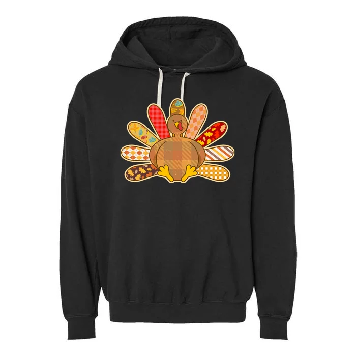 Cute Pattern Thanksgiving Turkey Garment-Dyed Fleece Hoodie