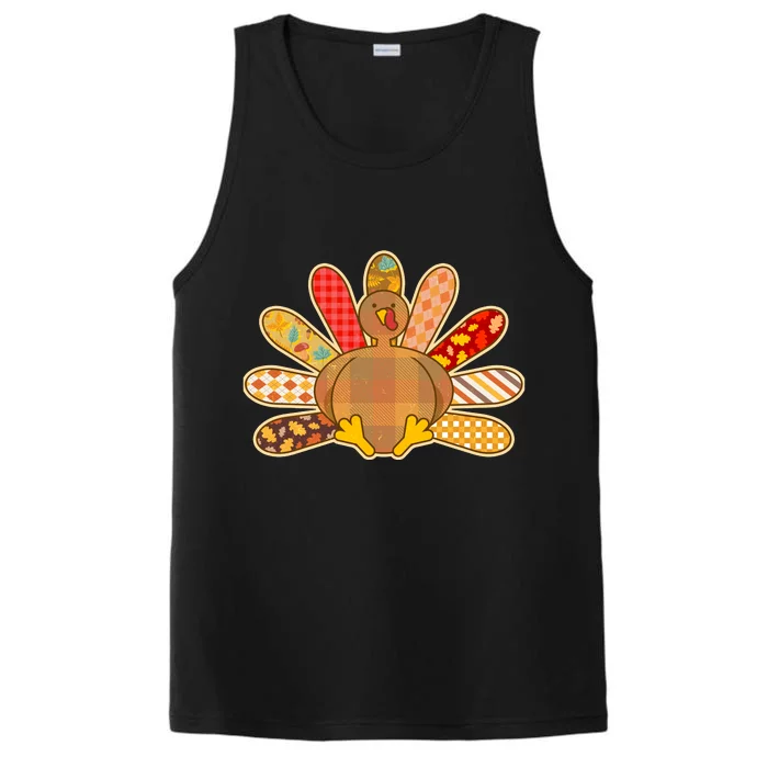 Cute Pattern Thanksgiving Turkey Performance Tank