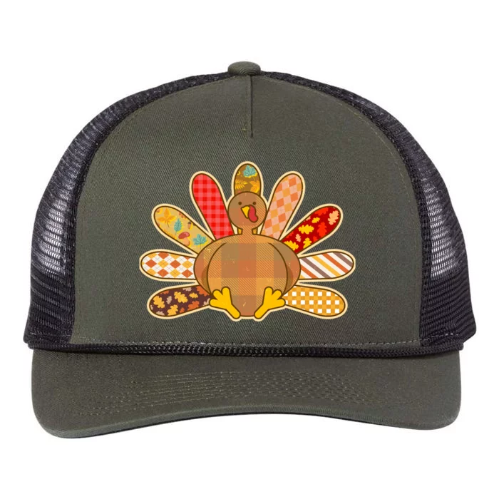 Cute Pattern Thanksgiving Turkey Retro Rope Trucker Hat Cap