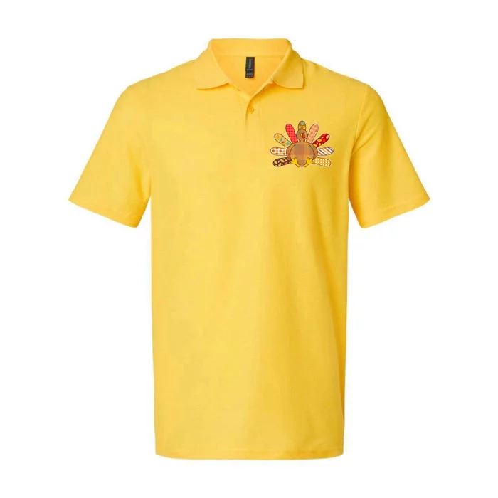 Cute Pattern Thanksgiving Turkey Softstyle Adult Sport Polo