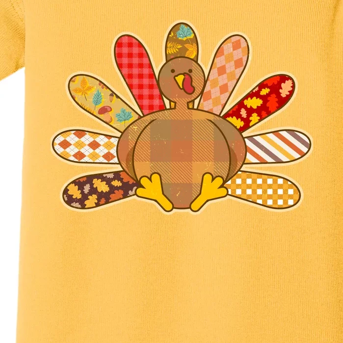 Cute Pattern Thanksgiving Turkey Baby Bodysuit