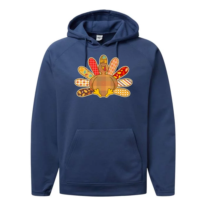 Cute Pattern Thanksgiving Turkey Performance Fleece Hoodie