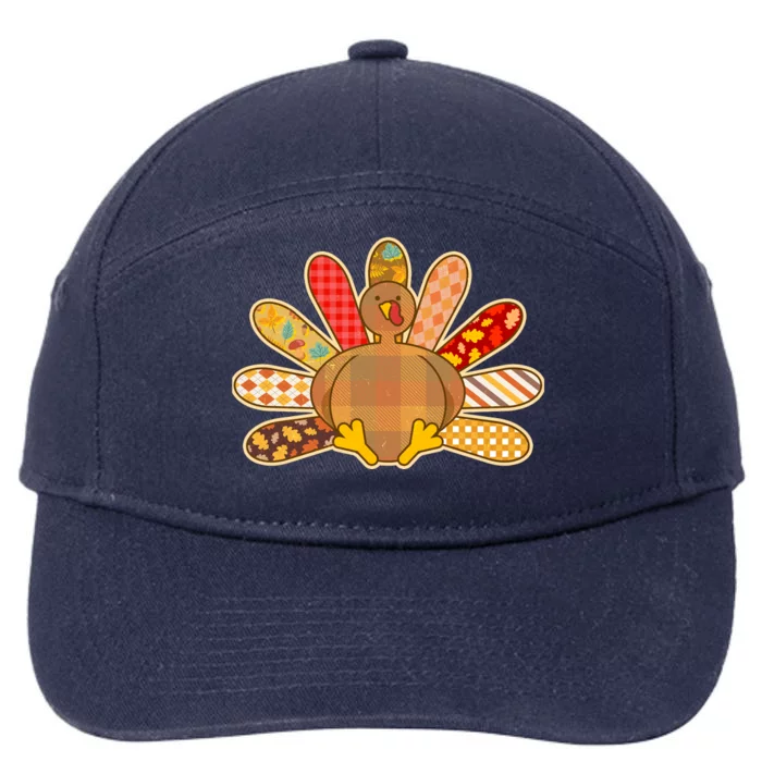 Cute Pattern Thanksgiving Turkey 7-Panel Snapback Hat