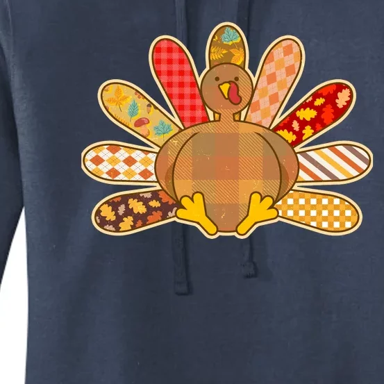 Cute Pattern Thanksgiving Turkey Women's Pullover Hoodie