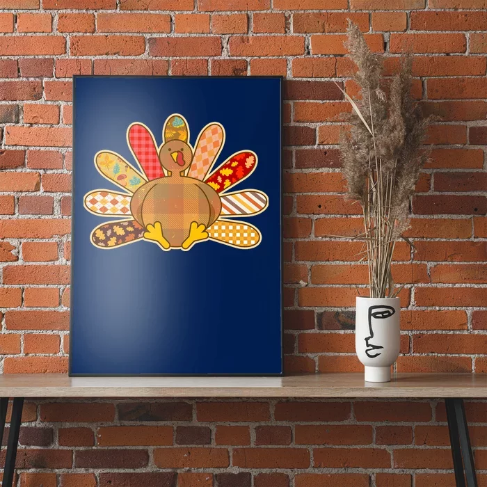 Cute Pattern Thanksgiving Turkey Poster