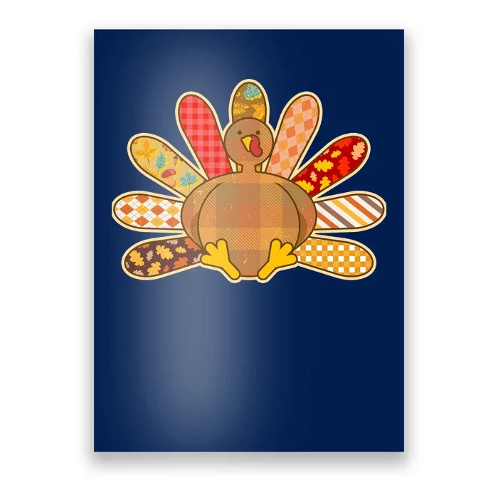 Cute Pattern Thanksgiving Turkey Poster