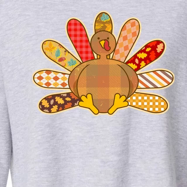 Cute Pattern Thanksgiving Turkey Cropped Pullover Crew