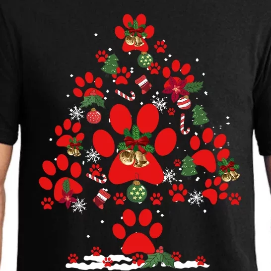 Christmas Paw Tree Funny Puppy Lover Dog Person Gift Pajama Set