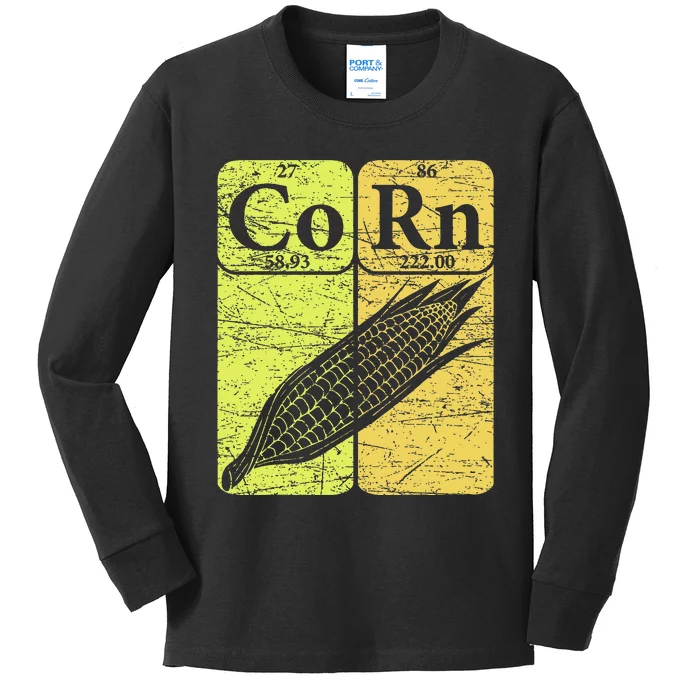 Corn Periodic Table Elements Corn Lover Kids Long Sleeve Shirt