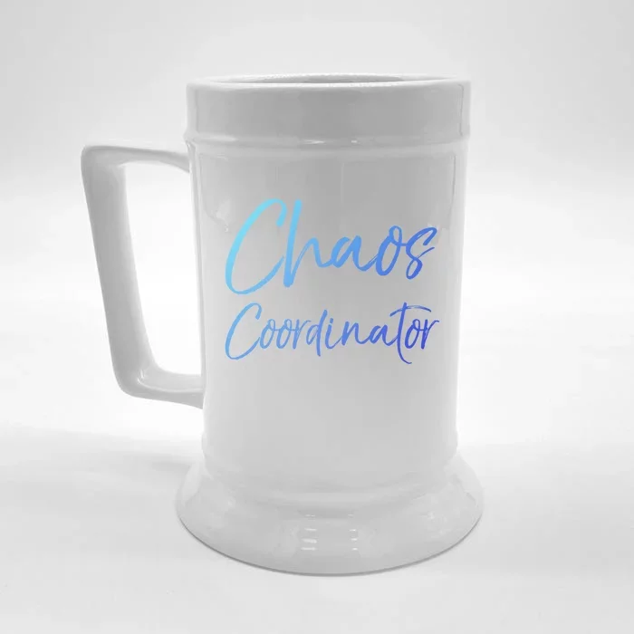 Cute Preschool Teacher Gift Chaos Coordinator Great Gift Front & Back Beer Stein