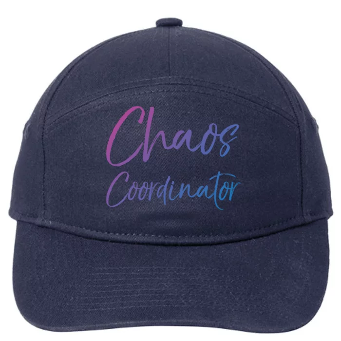 Cute Preschool Teacher Gift Chaos Coordinator Great Gift 7-Panel Snapback Hat