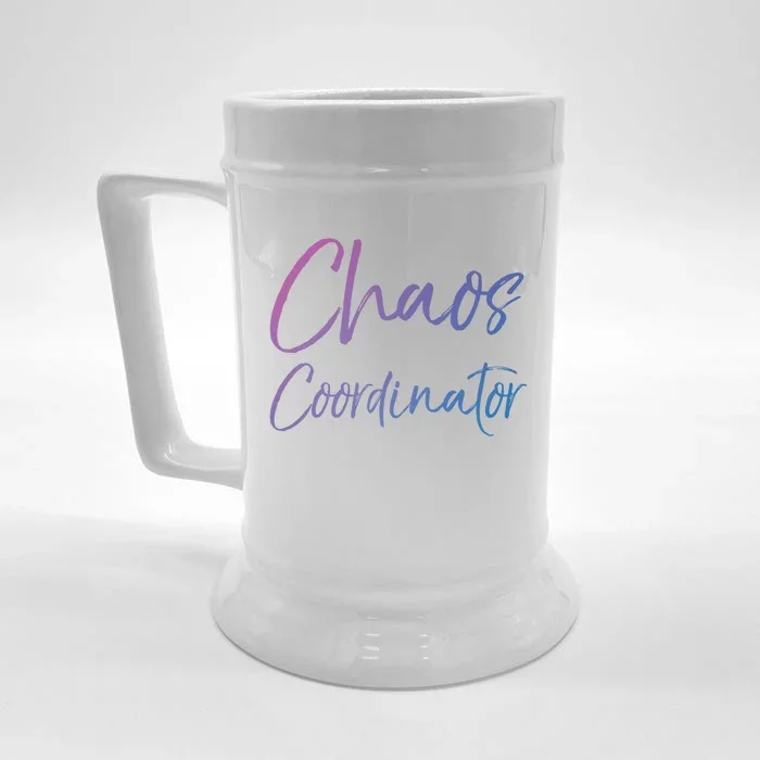 Cute Preschool Teacher Gift Chaos Coordinator Great Gift Front & Back Beer Stein