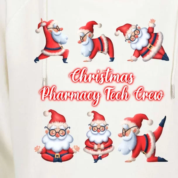 Christmas Pharmacy Tech Crew Funny Funny Santa Claus Yoga Gift Womens Funnel Neck Pullover Hood