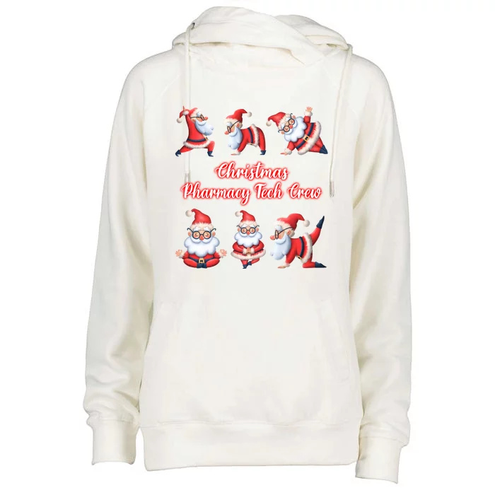 Christmas Pharmacy Tech Crew Funny Funny Santa Claus Yoga Gift Womens Funnel Neck Pullover Hood