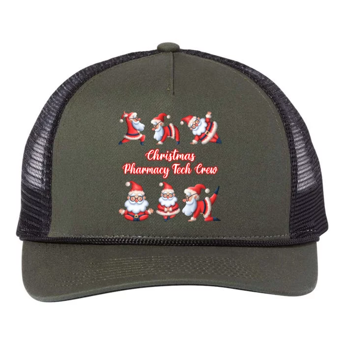 Christmas Pharmacy Tech Crew Funny Funny Santa Claus Yoga Gift Retro Rope Trucker Hat Cap