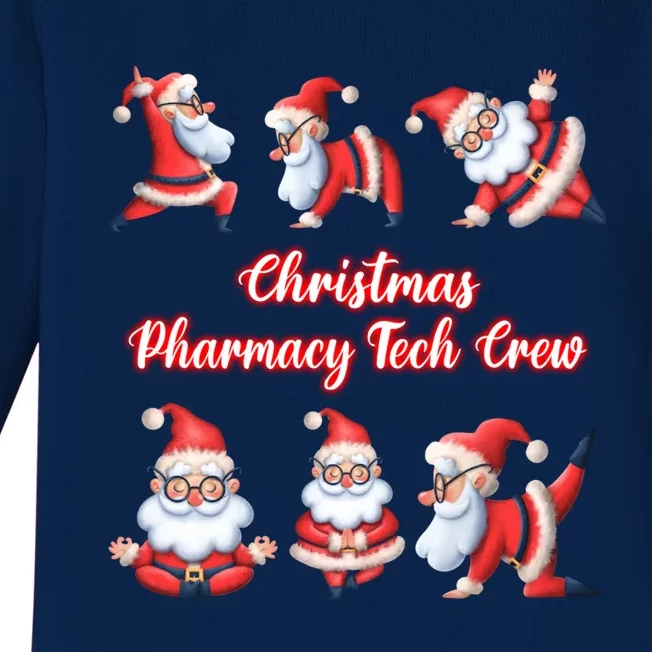 Christmas Pharmacy Tech Crew Funny Funny Santa Claus Yoga Gift Baby Long Sleeve Bodysuit