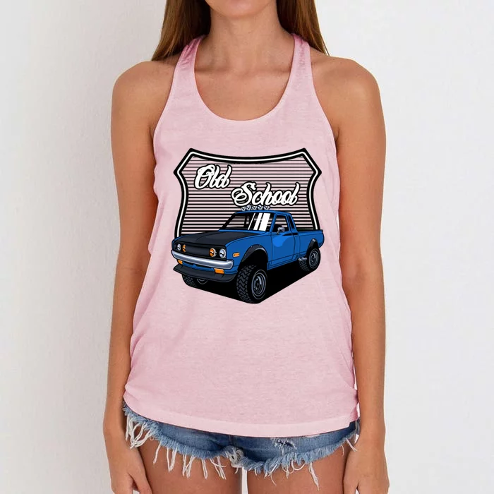 Classic Pickup Truck Off Road Truck Old School Truck Gift Women's Knotted Racerback Tank