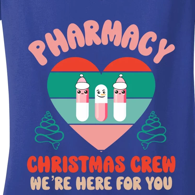 Christmas Pharmacy Technician Meaningful Gift Pharmacy Tech Crew Santa Gift Women's V-Neck T-Shirt