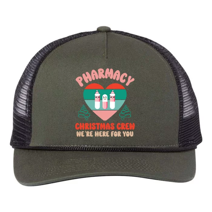 Christmas Pharmacy Technician Meaningful Gift Pharmacy Tech Crew Santa Gift Retro Rope Trucker Hat Cap