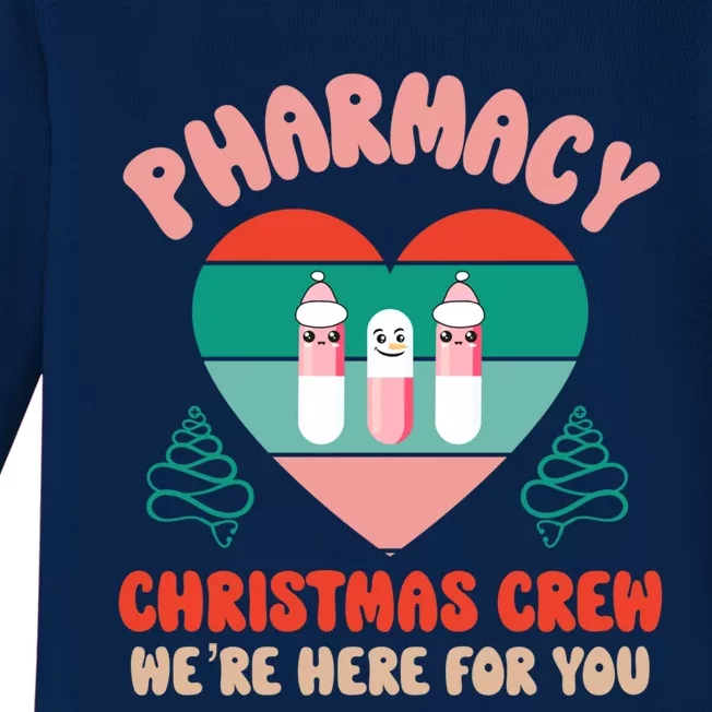 Christmas Pharmacy Technician Meaningful Gift Pharmacy Tech Crew Santa Gift Baby Long Sleeve Bodysuit