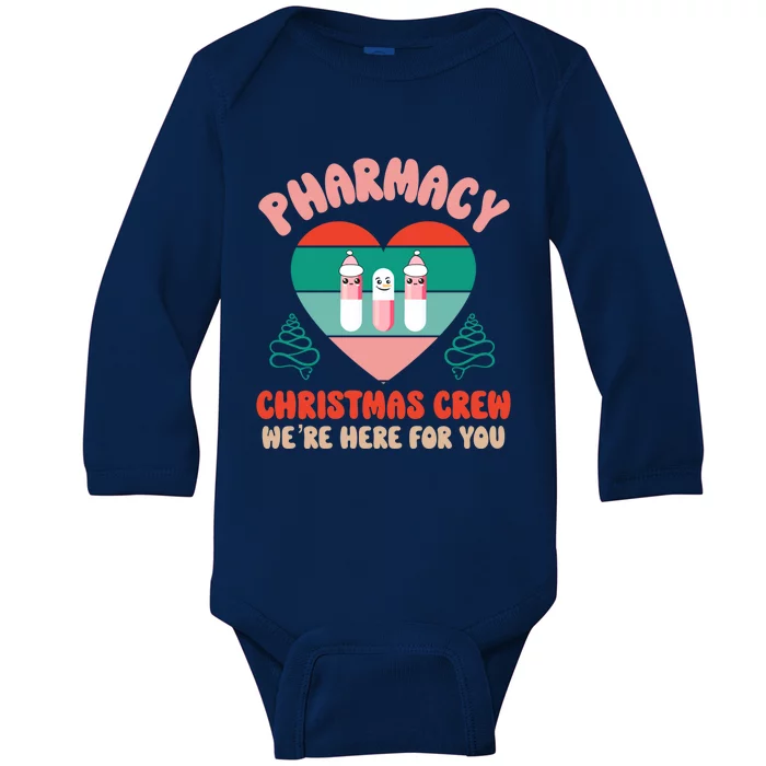 Christmas Pharmacy Technician Meaningful Gift Pharmacy Tech Crew Santa Gift Baby Long Sleeve Bodysuit