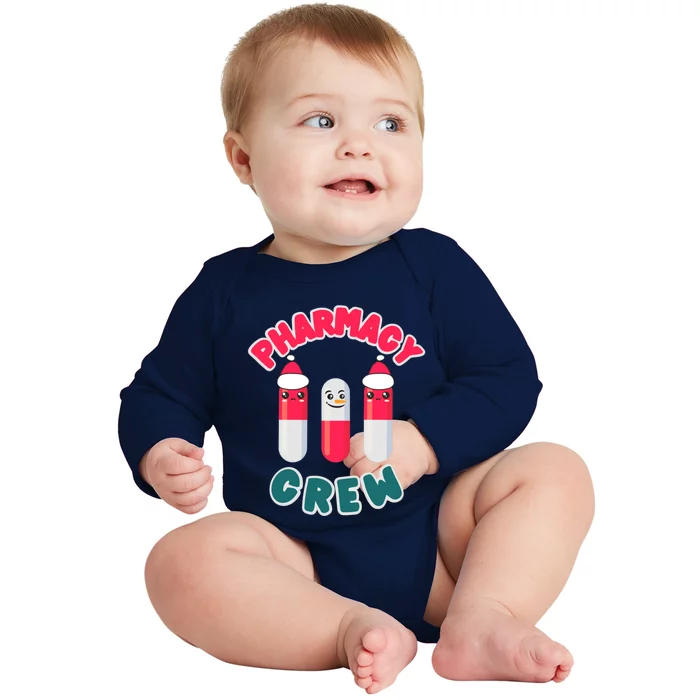 Christmas Pharmacy Technician Cool Gift Pharmacist Crew Tech Gift Baby Long Sleeve Bodysuit