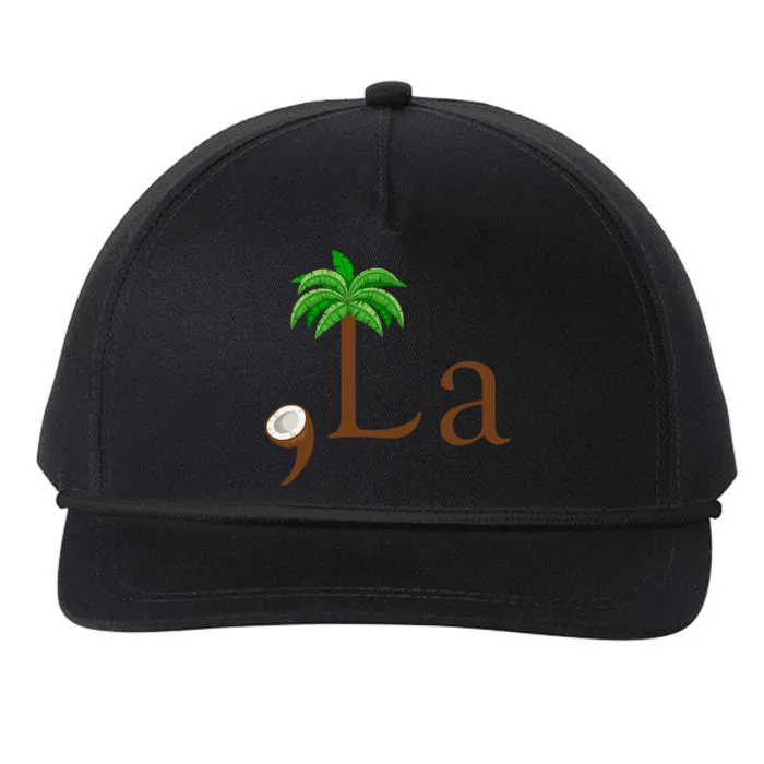 Coconut Palm Tree Comma + La Kamala Harris President 2024 Snapback Five-Panel Rope Hat