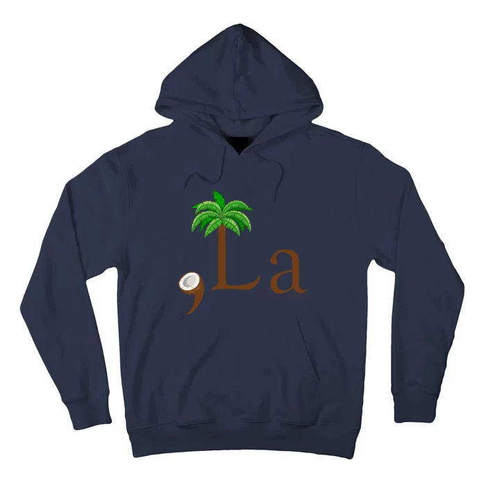 Coconut Palm Tree Comma + La Kamala Harris President 2024 Tall Hoodie