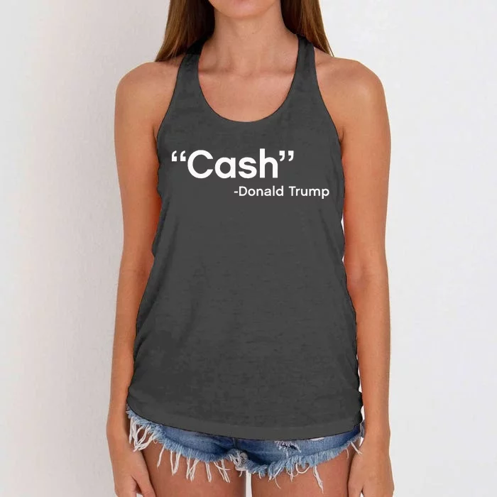 Cash Payment Trump Cash Bail Press Conference Women's Knotted Racerback Tank