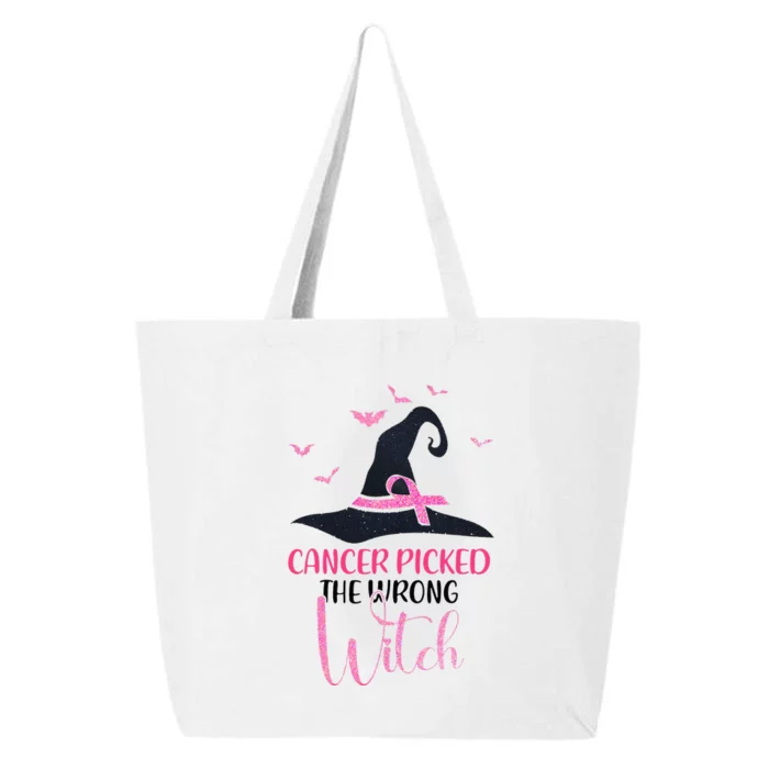 Cancer Picked The Wrong Witch Breast Cancer Awareness 25L Jumbo Tote