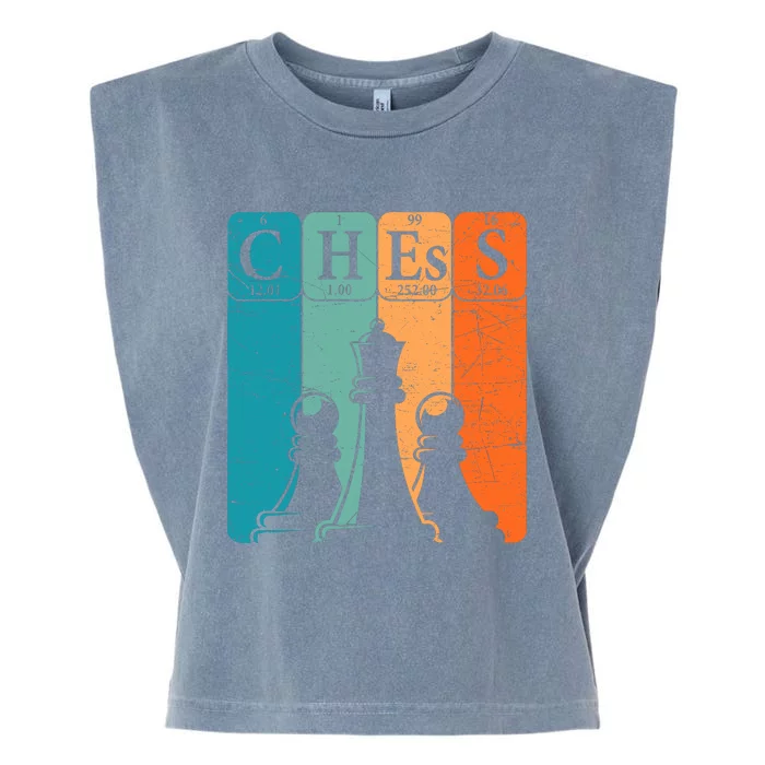 Chess Periodic Table Elements Nerd Chess Player Vintage Garment-Dyed Women's Muscle Tee